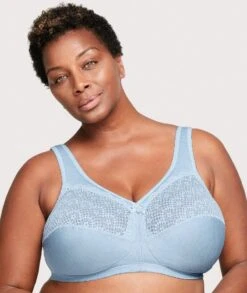 Glamorise MagicLift Moisture Wirefree Control Bra - Light Blue