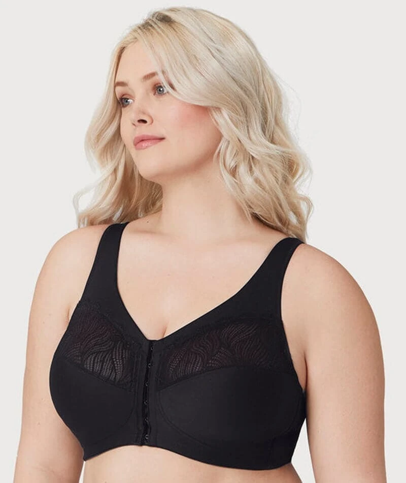 Glamorise MagicLift Natural Shape Front-Closure Wirefree Bra - Black 5 Glamorise MagicLift Natural Shape Front-Closure Wirefree Bra - Black - Image 3