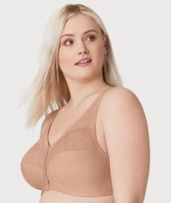 Glamorise MagicLift Natural Shape Front-Closure Wirefree Bra - Cappuccino -BRASTOGO Sales glamorise magiclift natural shape front closure bra cappuccino 3