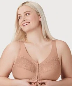 Glamorise MagicLift Natural Shape Front-Closure Wirefree Bra - Cappuccino -BRASTOGO Sales glamorise magiclift natural shape front closure bra cappuccino 4