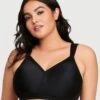 Glamorise MagicLift Seamless Wirefree Support T-Shirt Bra - Black -BRASTOGO Sales glamorise magiclift seamless support t shirt bra black 1
