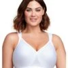 Glamorise MagicLift Seamless Wirefree Support T-Shirt Bra - White -BRASTOGO Sales glamorise magiclift seamless support t shirt bra white 1