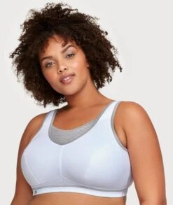 Glamorise No-Bounce Camisole Elite Wirefree Sports Bra - White/Gray