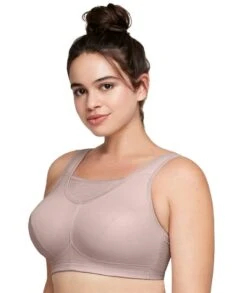Glamorise No-Bounce Camisole Elite Wirefree Sports Bra - Rose Tan -BRASTOGO Sales glamorise no bounce camisole elite wire free sports bra rose tan 5