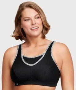 Glamorise No-Bounce Camisole Wirefree Sports Bra - Black -BRASTOGO Sales glamorise no bounce camisole sports bra black 4