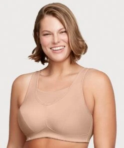 Glamorise No-Bounce Camisole Wirefree Sports Bra - Cafe