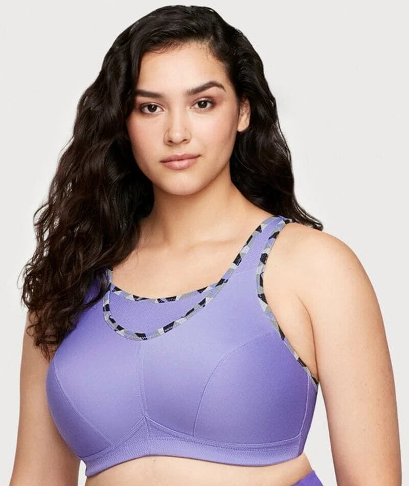 Glamorise No-Bounce Camisole Wirefree Sports Bra - Purple 5 Glamorise No-Bounce Camisole Wirefree Sports Bra - Purple - Image 3