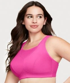 Glamorise No-Bounce Camisole Wirefree Sports Bra - Rose Violet -BRASTOGO Sales glamorise no bounce camisole sports bra rose violet 3