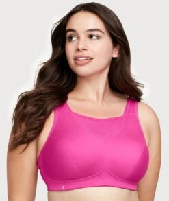 Glamorise No-Bounce Camisole Wirefree Sports Bra - Rose Violet -BRASTOGO Sales glamorise no bounce camisole sports bra rose violet 4