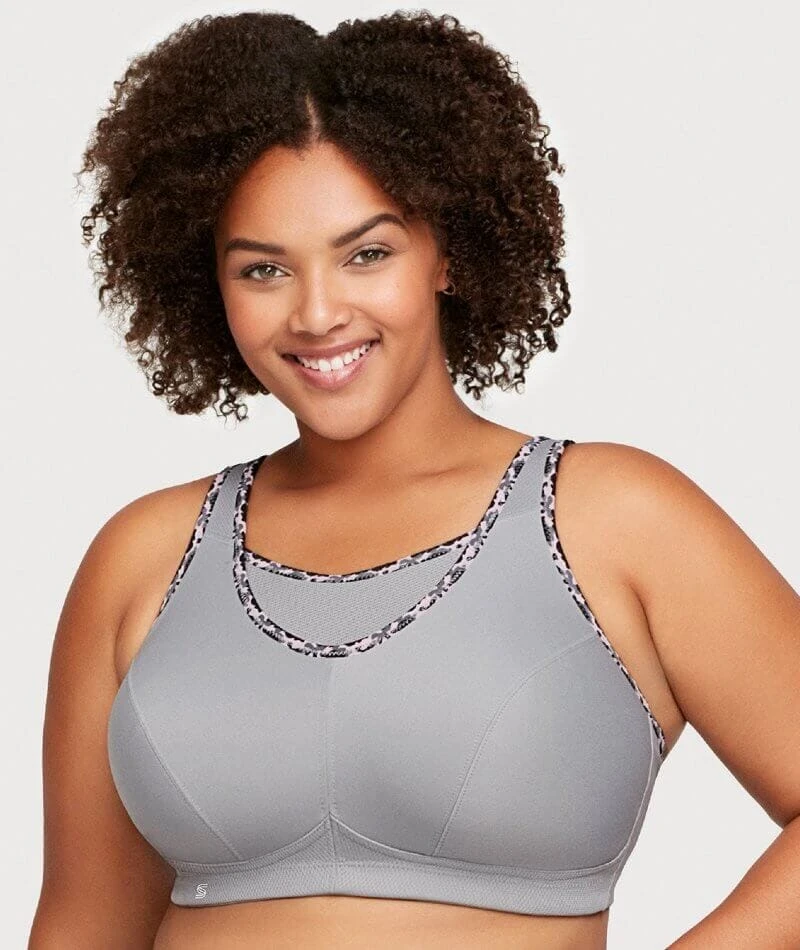 Glamorise No-Bounce Camisole Wirefree Sports Bra - Soft Gray 7 Glamorise No-Bounce Camisole Wirefree Sports Bra - Soft Gray - Image 5