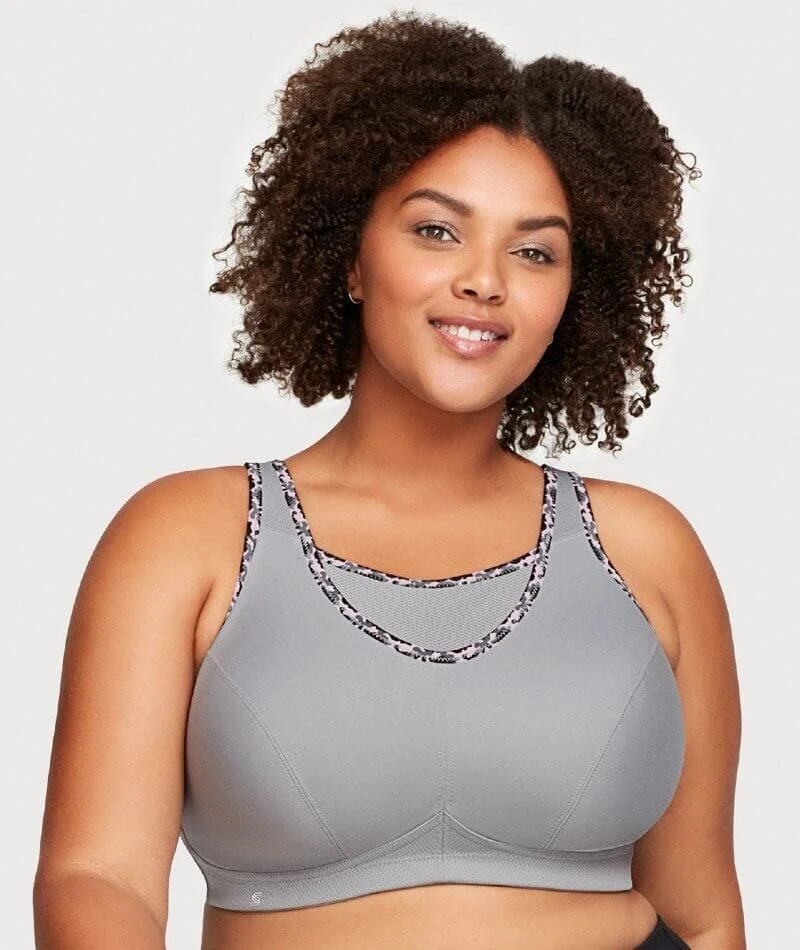 Glamorise No-Bounce Camisole Wirefree Sports Bra - Soft Gray 3 Glamorise No-Bounce Camisole Wirefree Sports Bra - Soft Gray