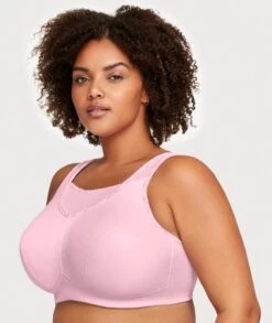 Glamorise No-Bounce Camisole Wirefree Sports Bra - Parfait Pink -BRASTOGO Sales glamorise no bounce camisole wire free sports bra parfait pink 4