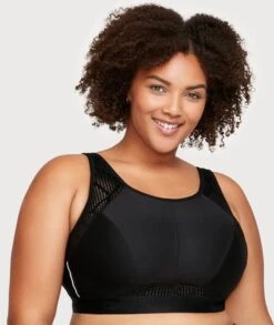 Glamorise No-Sweat Mesh Wirefree Sports Bra - Black
