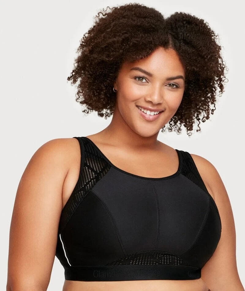 Glamorise No-Sweat Mesh Wirefree Sports Bra - Black 3 Glamorise No-Sweat Mesh Wirefree Sports Bra - Black