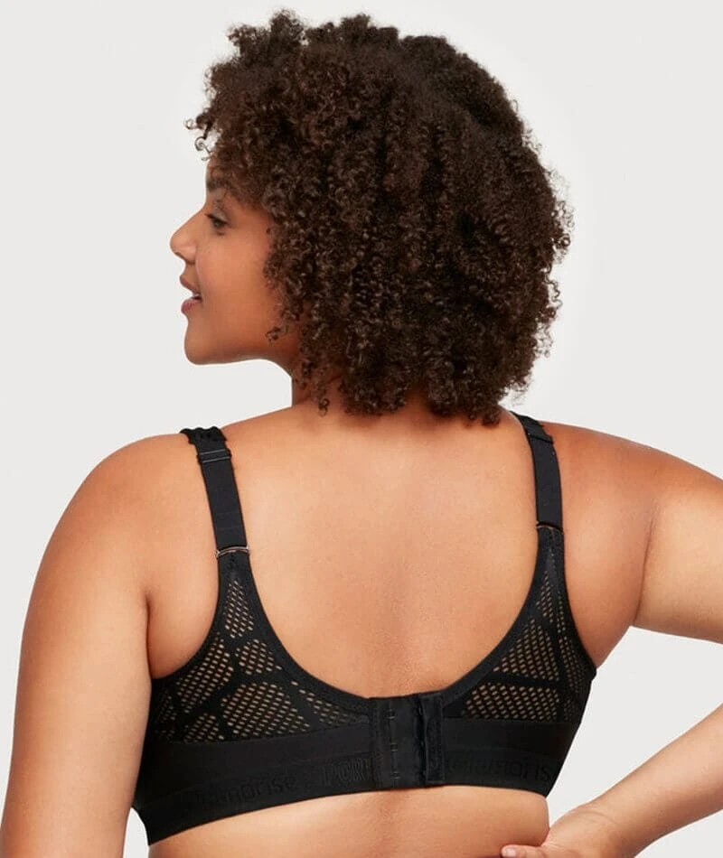 Glamorise No-Sweat Mesh Wirefree Sports Bra - Black 4 Glamorise No-Sweat Mesh Wirefree Sports Bra - Black - Image 2