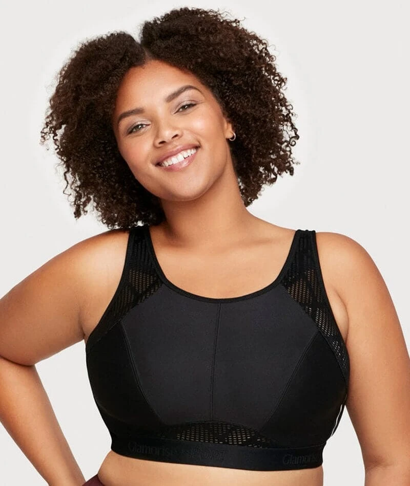 Glamorise No-Sweat Mesh Wirefree Sports Bra - Black 5 Glamorise No-Sweat Mesh Wirefree Sports Bra - Black - Image 3