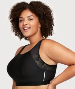 Glamorise No-Sweat Mesh Wirefree Sports Bra - Black 9 Glamorise No-Sweat Mesh Wirefree Sports Bra - Black -BRASTOGO Sales glamorise no sweat mesh sports bra black 4
