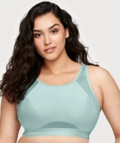 Glamorise No-Sweat Mesh Wirefree Sports Bra - Jade