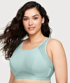 Glamorise No-Sweat Mesh Wirefree Sports Bra - Jade -BRASTOGO Sales glamorise no sweat mesh sports bra jade 3