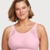 Glamorise No-Sweat Mesh Wirefree Sports Bra - Pink 2 Glamorise No-Sweat Mesh Wirefree Sports Bra - Pink -BRASTOGO Sales glamorise no sweat mesh sports bra pink 1