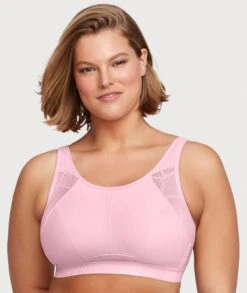 Glamorise No-Sweat Mesh Wirefree Sports Bra - Pink