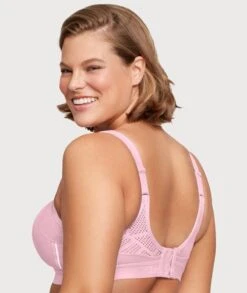 Glamorise No-Sweat Mesh Wirefree Sports Bra - Pink -BRASTOGO Sales glamorise no sweat mesh sports bra pink 4