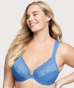 Glamorise WonderWire Front-Closure Bra - Blue 14 Glamorise WonderWire Front-Closure Bra - Blue -BRASTOGO Sales glamorise wonderwire front close bra blue 03