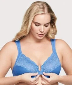 Glamorise WonderWire Front-Closure Bra - Blue 12 Glamorise WonderWire Front-Closure Bra - Blue -BRASTOGO Sales glamorise wonderwire front close bra blue 06