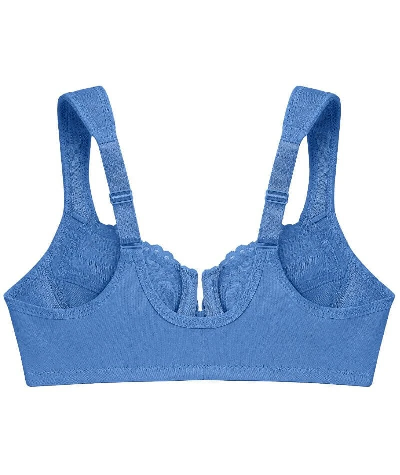 Glamorise WonderWire Front-Closure Bra - Blue 10 Glamorise WonderWire Front-Closure Bra - Blue - Image 8