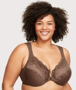 Glamorise WonderWire Front-Closure Bra - Mocha -BRASTOGO Sales glamorise wonderwire front close bra mocha 3 1