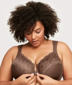 Glamorise WonderWire Front-Closure Bra - Mocha -BRASTOGO Sales glamorise wonderwire front close bra mocha 5