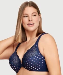Glamorise WonderWire Front-Closure Bra - Navy Print 13 Glamorise WonderWire Front-Closure Bra - Navy Print -BRASTOGO Sales glamorise wonderwire front close bra navy print 1