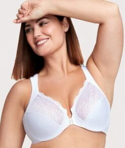 Glamorise WonderWire Front-Closure Bra - White -BRASTOGO Sales glamorise wonderwire front close bra white 5