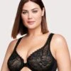 Glamorise WonderWire Front-Closure Stretch Lace Bra - Black 1 Glamorise WonderWire Front-Closure Stretch Lace Bra - Black -BRASTOGO Sales glamorise wonderwire front close stretch lace bra black 1