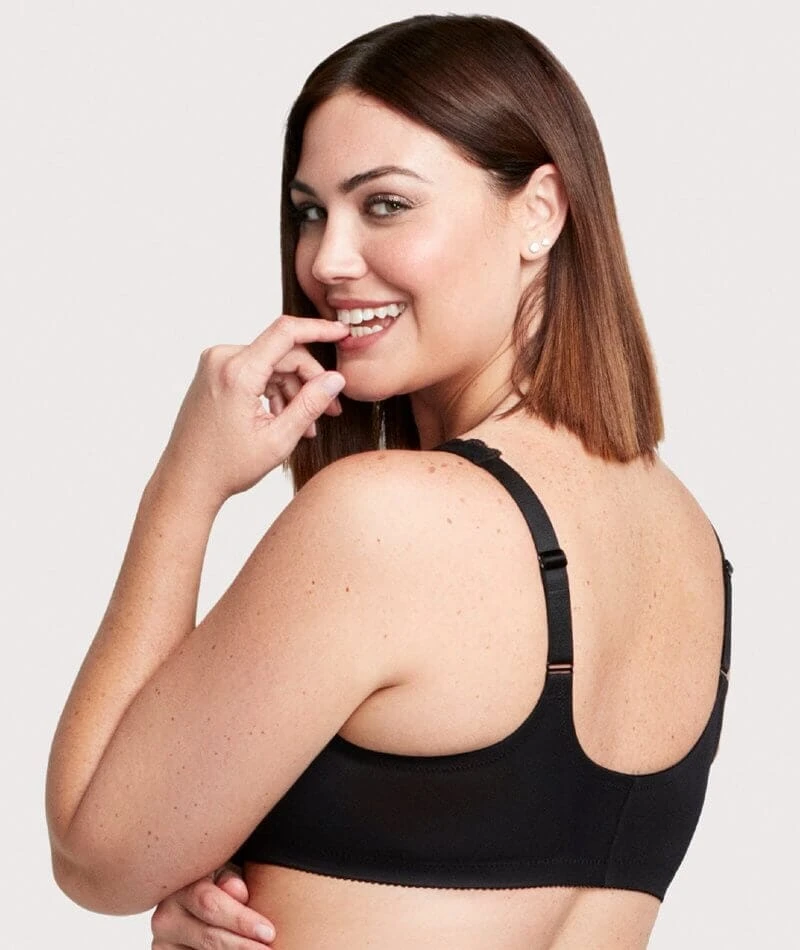 Glamorise WonderWire Front-Closure Stretch Lace Bra - Black 6 Glamorise WonderWire Front-Closure Stretch Lace Bra - Black - Image 4