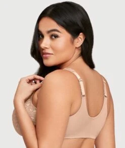 Glamorise WonderWire Front-Closure Stretch Lace Bra - Cafe -BRASTOGO Sales glamorise wonderwire front close stretch lace bra cafe 4