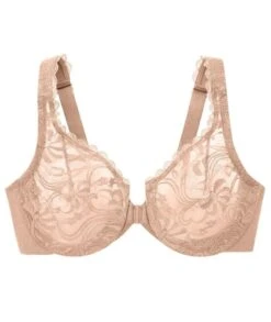 Glamorise WonderWire Front-Closure Stretch Lace Bra - Cafe -BRASTOGO Sales glamorise wonderwire front close stretch lace bra cafe 7