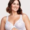 Glamorise WonderWire Front-Closure Stretch Lace Bra - White 1 Glamorise WonderWire Front-Closure Stretch Lace Bra - White -BRASTOGO Sales glamorise wonderwire front close stretch lace bra white 1