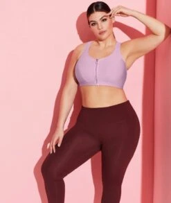 Glamorise Zip Up Front-Closure Wirefree Sports Bra - Lavender 11 Glamorise Zip Up Front-Closure Wirefree Sports Bra - Lavender -BRASTOGO Sales glamorise zip up front closure sports bra lavender 4