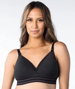 Hotmilk Elevate Cotton T-Shirt Wirefree Nursing Bra - Black Marle