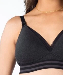 Hotmilk Elevate Cotton T-Shirt Wirefree Nursing Bra - Black Marle -BRASTOGO Sales hotmilk elevate cotton t shirt wire free nursing bra black marle 6