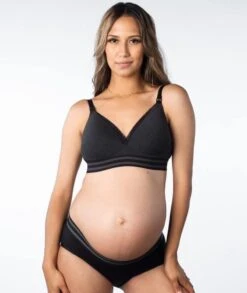 Hotmilk Elevate Cotton T-Shirt Wirefree Nursing Bra - Black Marle -BRASTOGO Sales hotmilk elevate moderate leakproof hi brief black marle 2 74a0fad9 890a 410d 9f8c 83d02dadc768
