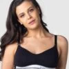 Hotmilk Icon Cotton Multifit Wire-free Nursing Bra - Black -BRASTOGO Sales hotmilk icon cotton multifit wire free nursing bra black 1