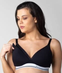 Hotmilk Icon Cotton T-Shirt Wire-free Nursing Bra - Black -BRASTOGO Sales hotmilk icon cotton t shirt wire free nursing bra black 5