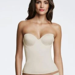 Dominique Paige Seamless Padded Underwired Longline Bra - Bone