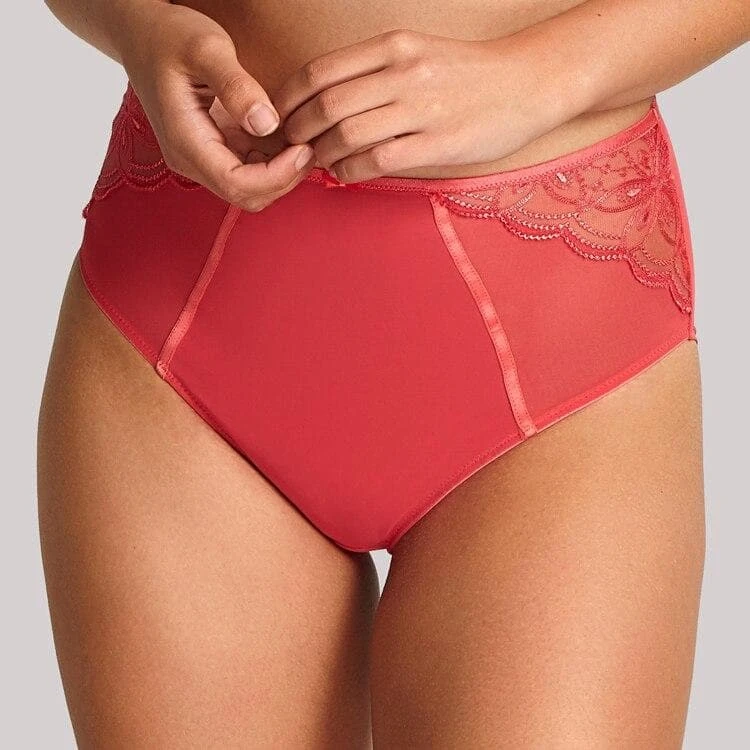 Panache Alexandra High Waist Brief - Coral 3 Panache Alexandra High Waist Brief - Coral