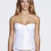 Dominique Underwired Satin Torsolette - White