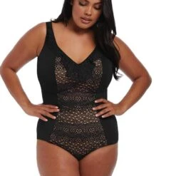 Wacoal Elomi Swim Full Piece Padded Non-Underwire Swimsuit - Black