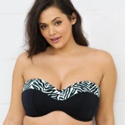 Wacoal Elomi Swim Zulu Underwired Bandeau Bikini Top - Black