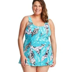 Genevieve Princess Line Powernet Soft Cup Swimdress - Wild Safari